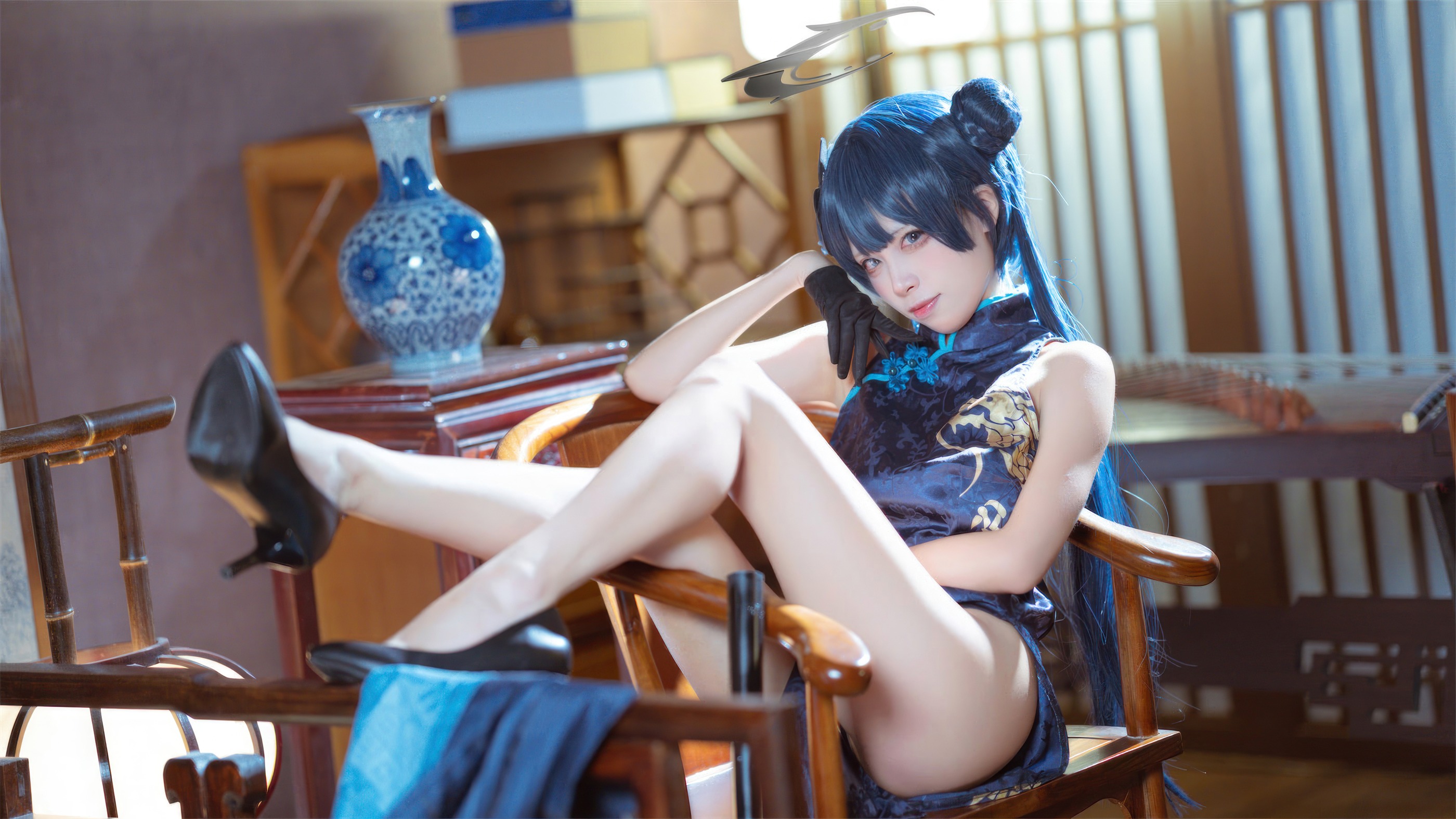 图片[1]-是三不是世w – NO.031 碧蓝档案 妃咲旗袍[42P]-XikXak
